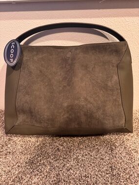 Scoop Olive Suede Hobo Bag
